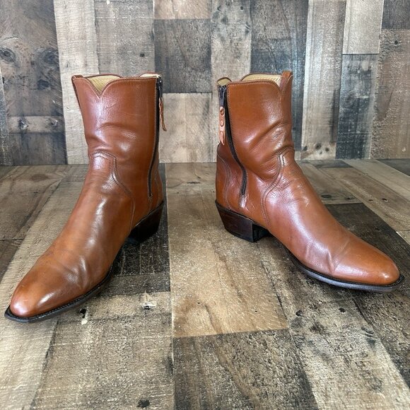 Lucchese Classics Handmade F5073 Side Zip French Toe Cowboy Boots Mens 10.5 EE - Picture 8 of 12